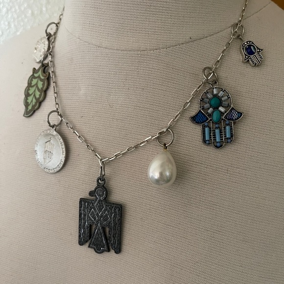 New Sterling Silver Chain Handmade With Vintage Charms Pendants From 1970s-1990s - Picture 10 of 17